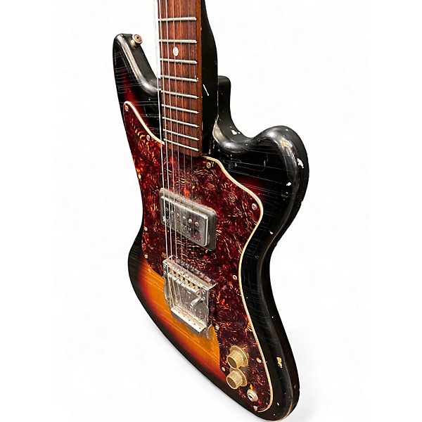 Vintage 1960s Supro Lexington 3 Color Sunburst Solid Body Electric Guitar