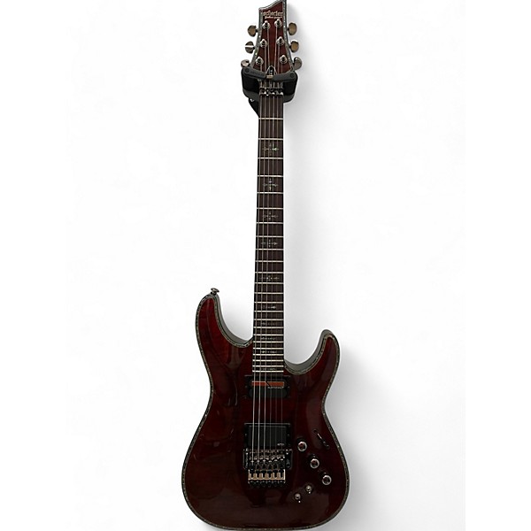 Used 2021 Schecter Guitar Research Hellraiser C1 Floyd Rose Sustaniac Black Cherry Solid Body Electric Guitar