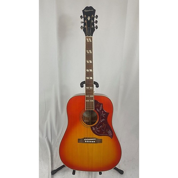 Used Epiphone Used Epiphone Hummingbird Pro Cherry Sunburst Acoustic Electric Guitar