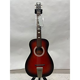 Vintage Sear Roebuck Vintage 1970 Sear Roebuck Silvertone Red To Black Fade Acoustic Guitar