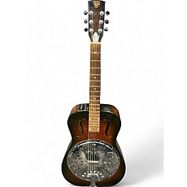 Vintage Dobro Vintage 1998 Dobro Hound Dog Round Neck Brown Sunburst Resonator Guitar