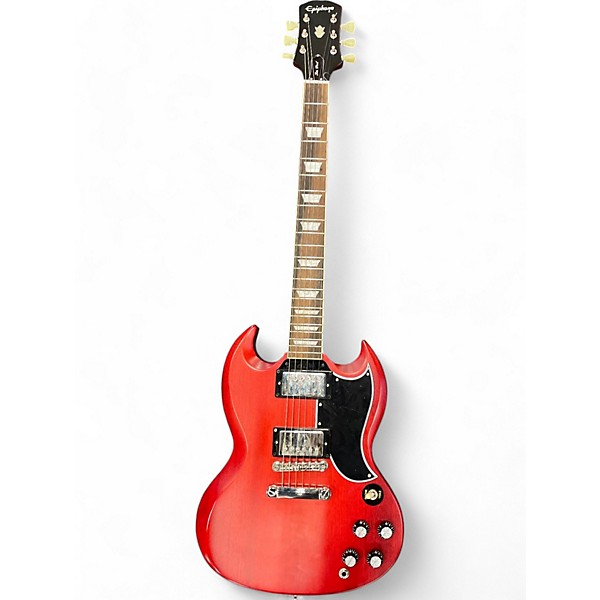Used Epiphone Inspired By Gibson Custom SG Les Paul Solid Body Electric Guitar Heritage Cherry Solid Body Electric Guitar