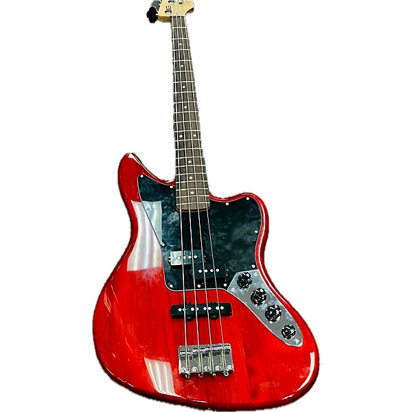 Used Squier Used Squier Vintage Modified Jaguar Bass Red Electric Bass Guitar