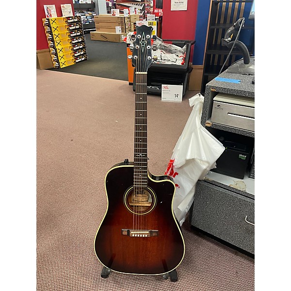 Vintage Alvarez Vintage 1980s Alvarez Thin Body Tobacco Burst Acoustic Electric Guitar