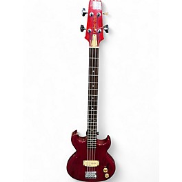 Used Aria CSB380 Red Electric Bass Guitar