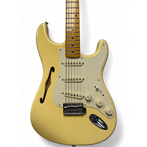 Used Fender Used Fender Eric Johnson Signature Stratocaster Thinline Vintage White Hollow Body Electric Guitar