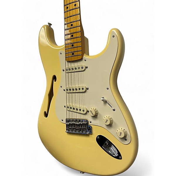 Used Fender Used Fender Eric Johnson Signature Stratocaster Thinline Vintage White Hollow Body Electric Guitar