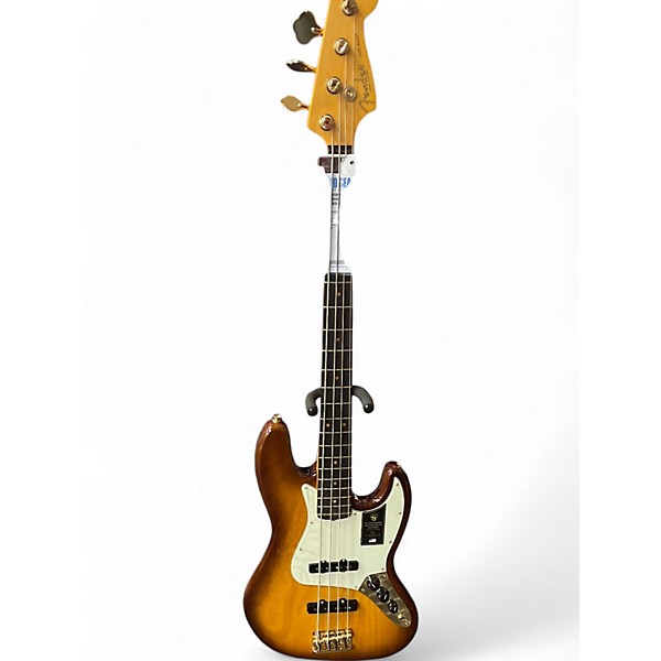 Used Fender Used Fender 75th Anniversary Commemorative American Jazz Bass Bourbon Burst Electric Bass Guitar