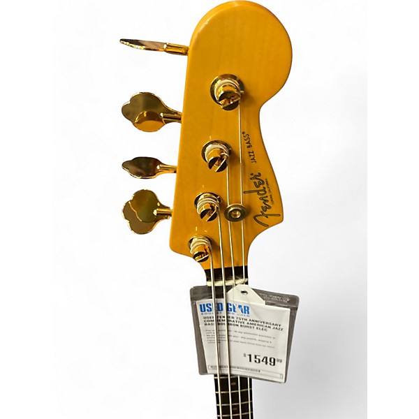 Used Fender Used Fender 75th Anniversary Commemorative American Jazz Bass Bourbon Burst Electric Bass Guitar