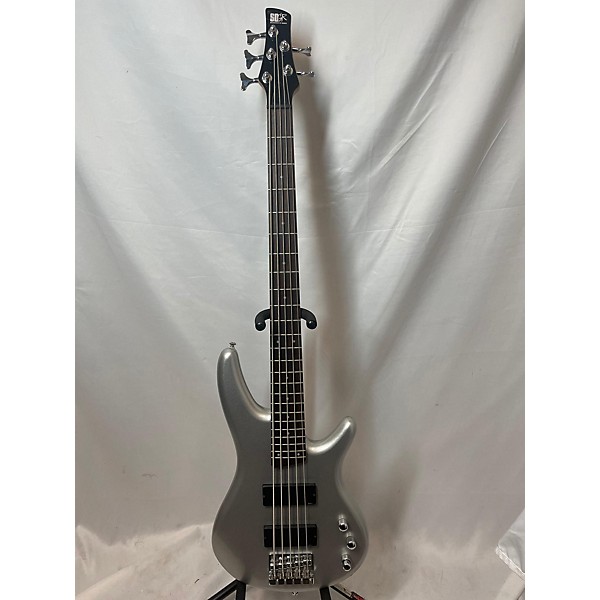 Used Ibanez Used Ibanez SR305 5 String Silver Electric Bass Guitar