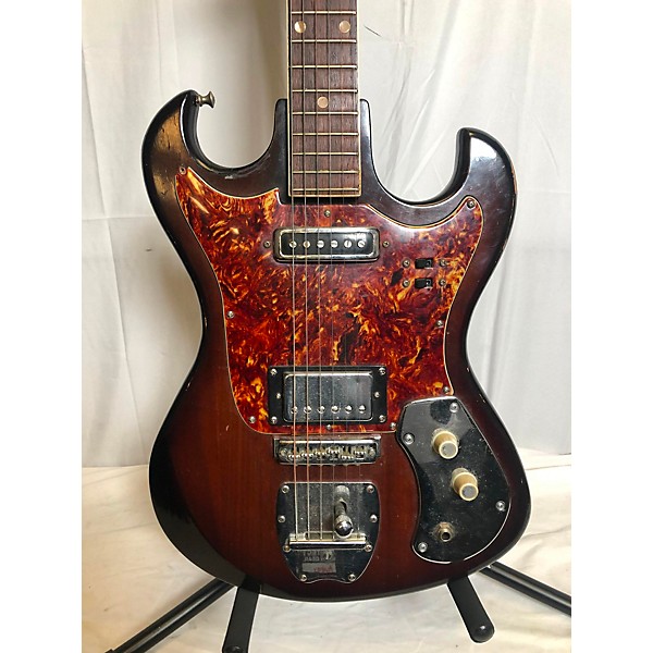 Vintage Kingston Vintage 1960s Kingston KAWAII HOUND DOG 2 Color Sunburst Solid Body Electric Guitar