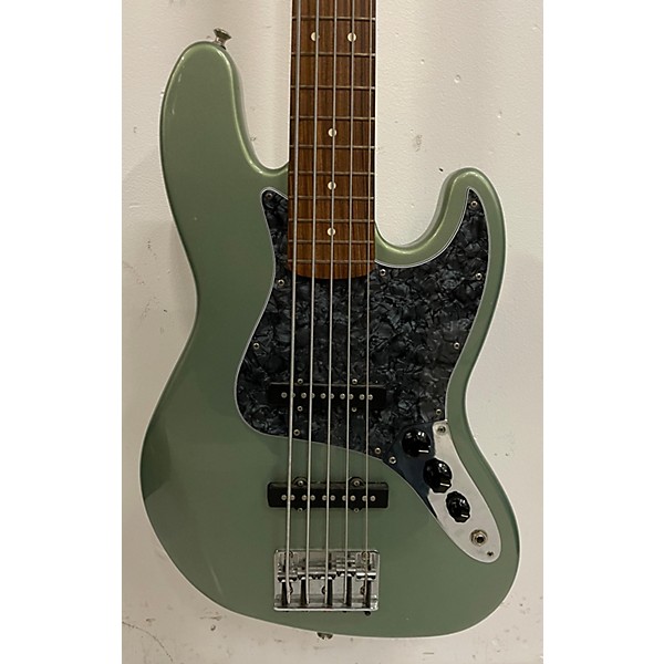 Used Used Fender Standard Jazz Bass V 5 String Sage Green Metallic Electric Bass Guitar