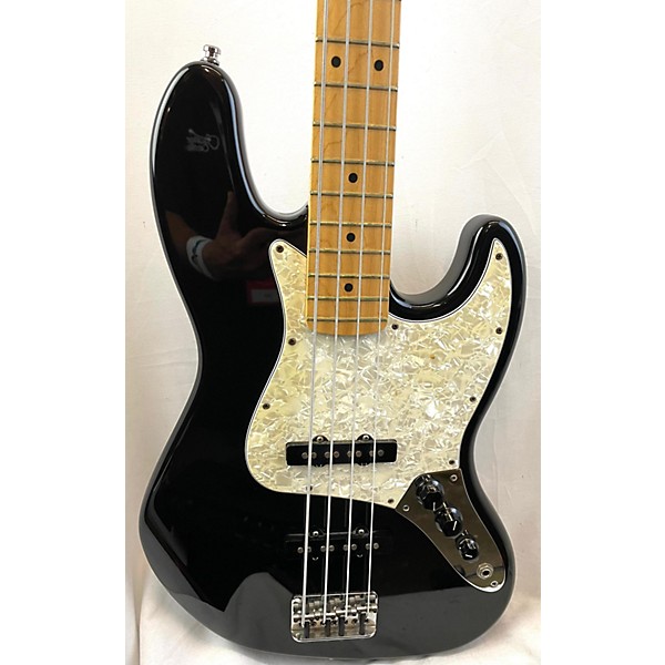 Used Fender Used Fender American Standard Jazz Bass Black and White Electric Bass Guitar