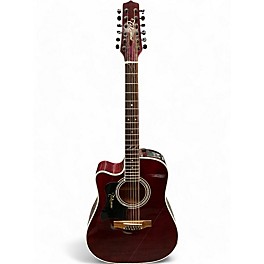 Used Takamine JJ325SRC12 John Jorgenson Signature Left Handed Satin Red Acoustic Electric Guitar