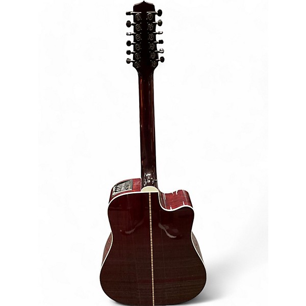 Used Takamine JJ325SRC12 John Jorgenson Signature Left Handed Satin Red Acoustic Electric Guitar