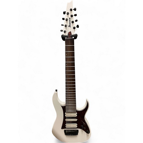 Used Ibanez TAM10 Tosin Abasi Signature 8 String Alpine White Solid Body Electric Guitar