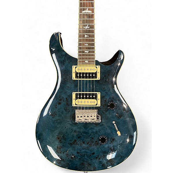 Used PRS SE Custom 24 Whale Blue Burl Solid Body Electric Guitar