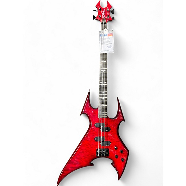 Used B.C. Rich Used B.C. Rich Beast bass Red Electric Bass Guitar