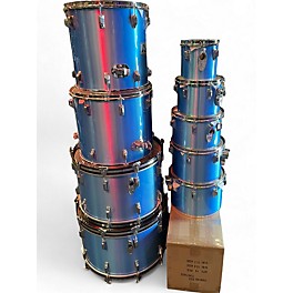 Used 1981 Rogers 9 Piece STUDIO TEN Metallic Blue Drum Kit