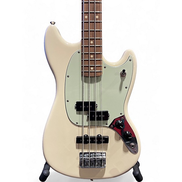 Used Fender Used Fender Player Mustang Bass PJ Antique White Electric Bass Guitar