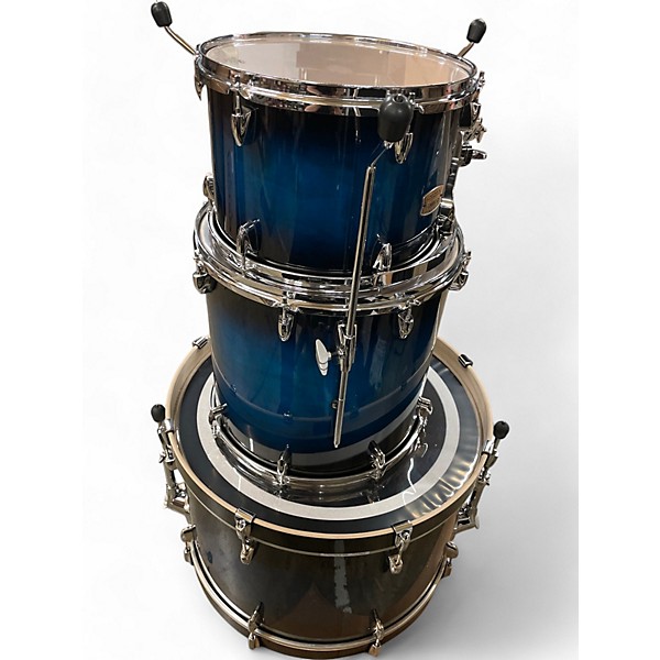 Used Yamaha 3 Piece Stage Custom Blue to Black Fade Drum Kit