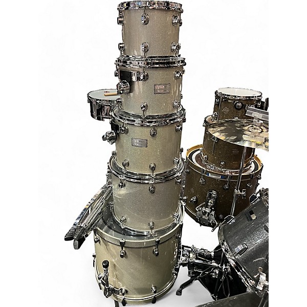 Used Mapex Used Mapex 5 piece Saturn Series Silver Sparkle Drum Kit