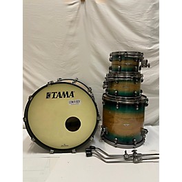 Used TAMA Used 2017 TAMA 4 piece Starclassic Maple Exotix Emerald Pacific Walnut Burst Drum Kit