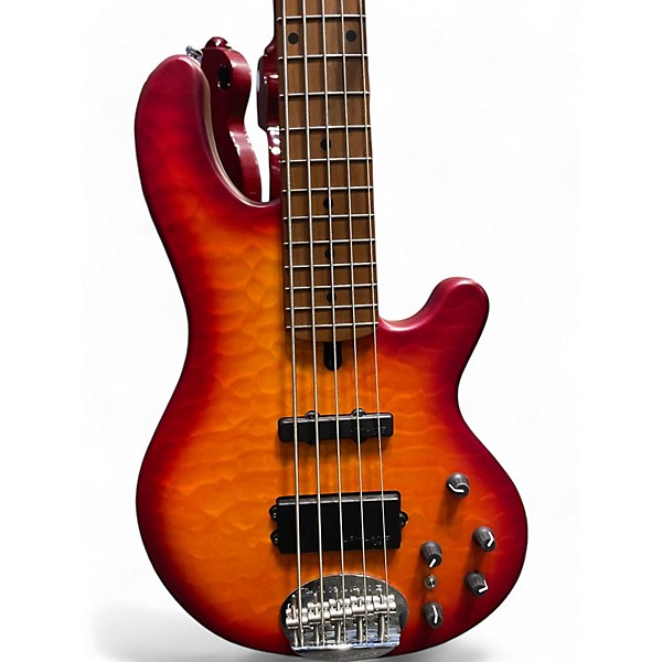 Used Lakland 55-02 Skyline Series 5 String Cherry Sunburst Electric Bass Guitar