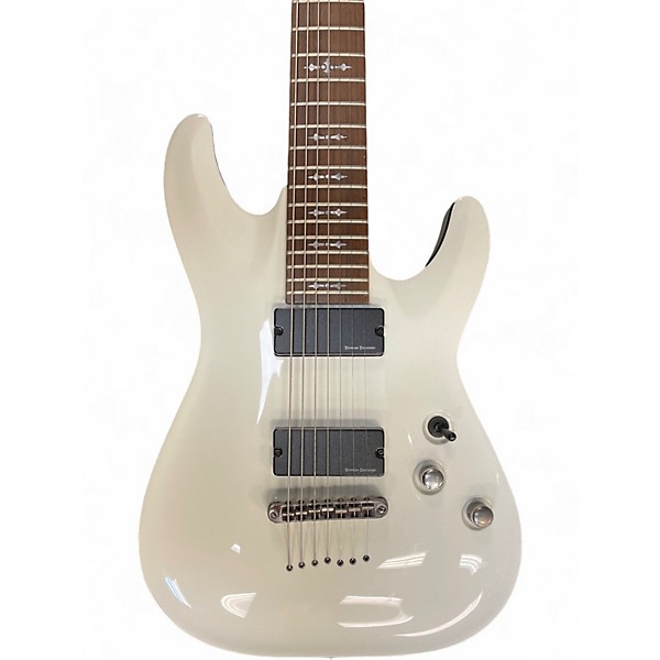 Used Schecter Guitar Research Used Schecter Guitar Research Demon 7 String White Solid Body Electric Guitar