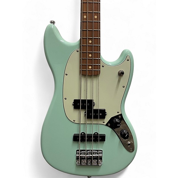 Used Fender Used Fender Player Mustang Bass PJ Surf Green Electric Bass Guitar