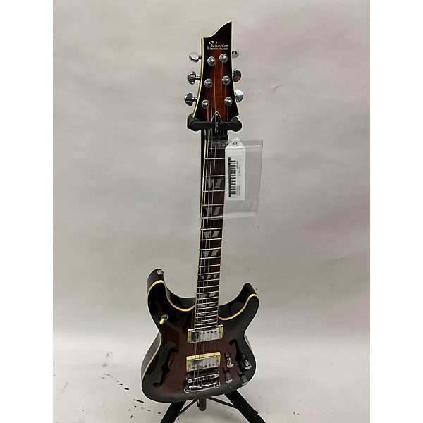 Used Schecter Guitar Research Used Schecter Guitar Research C1 E/A Brown Sunburst Hollow Body Electric Guitar