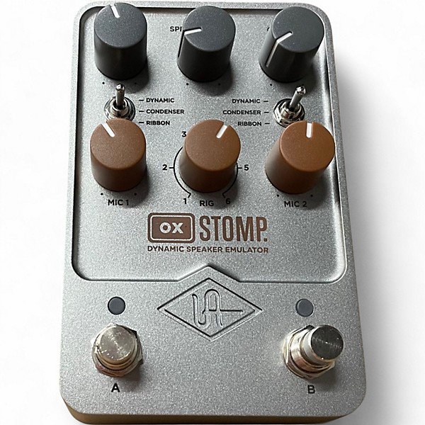 Used Universal Audio OX Stomp Dynamic Speaker Emulator Effects Pedal Silver Effect Pedal