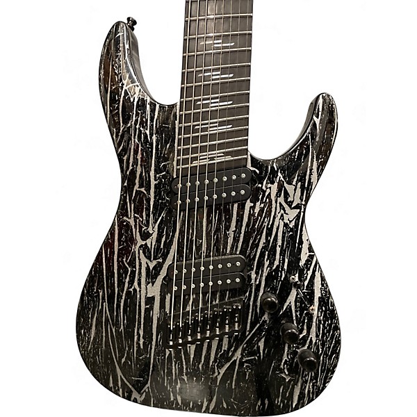 Used Schecter Guitar Research Used Schecter Guitar Research C8 Silver-Mountain Multiscale Silver Mountain Solid Body Elect...