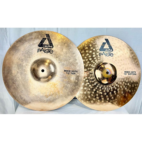 Used Paiste Used Paiste 15in Alpha Rock Hi Hat Pair Brilliant Cymbal