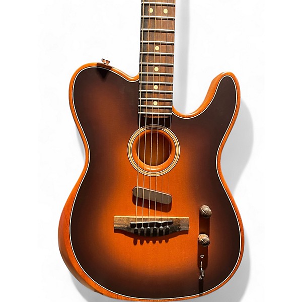 Used 2018 Fender American Acoustasonic Telecaster 2 Color Sunburst Acoustic Electric Guitar
