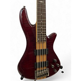 Used Schecter Guitar Research Stiletto Elite 5 String Black Cherry Electric Bass Guitar