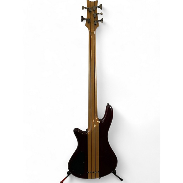 Used Schecter Guitar Research Stiletto Elite 5 String Black Cherry Electric Bass Guitar