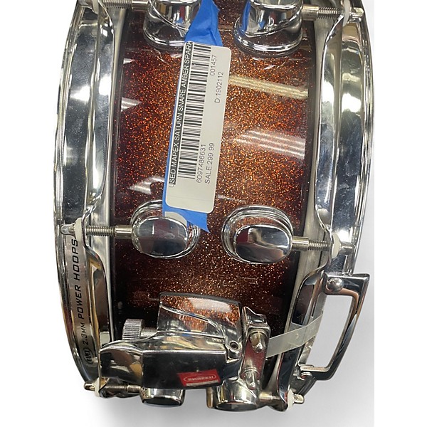 Used Mapex 5.5X14 Saturn Snare amber sparkle Drum