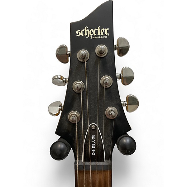 Used Schecter Guitar Research Used Schecter Guitar Research C-6 Deluxe Satin Black Solid Body Electric Guitar