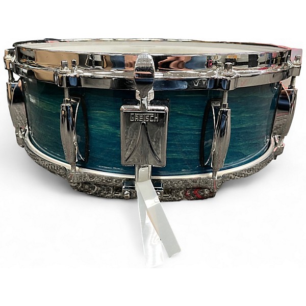 Used Gretsch Drums 5X14 RENOWN MAPLE SNARE TRANSPARENT BLUE Drum