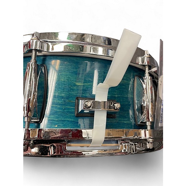 Used Gretsch Drums 5X14 RENOWN MAPLE SNARE TRANSPARENT BLUE Drum