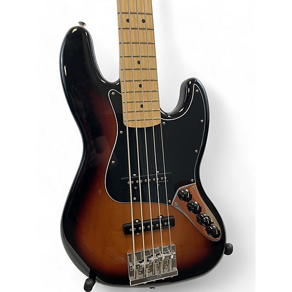 Used Fender Deluxe Active Jazz Bass V 5 String 3 Color Sunburst Electric Bass Guitar