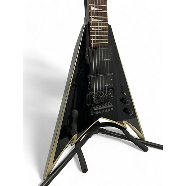 Used Jackson Phil Demmel Signature Demmelition Pro King V Black and Gold Solid Body Electric Guitar