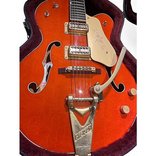 Vintage 2002 Gretsch Guitars G6120 Chet Atkins Signature Orange Hollow Body Electric Guitar