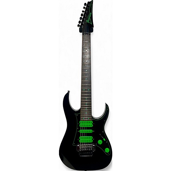 Used 2017 Ibanez UV70 Universe Steve Vai Signature 7 String Black Solid Body Electric Guitar