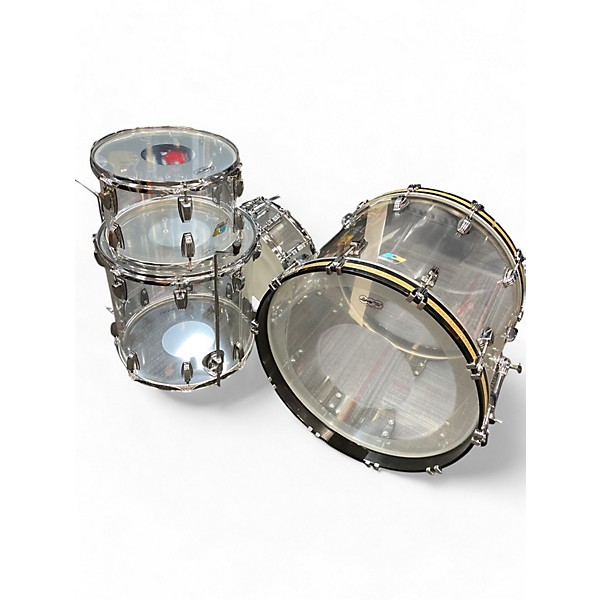 Used Ludwig 4 Piece Vistalite Clear Drum Kit