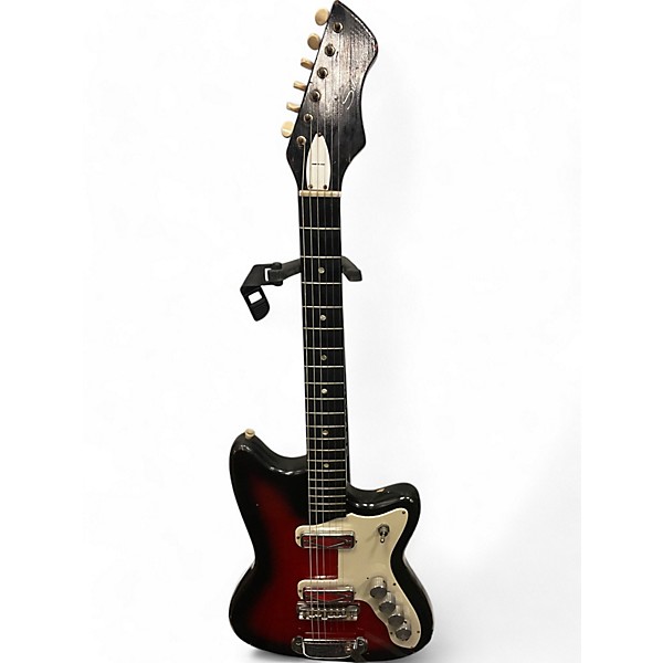 Vintage Silvertone 1479 Bobcat Red Burst Solid Body Electric Guitar