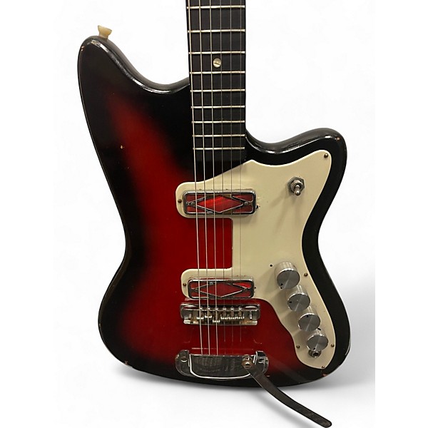 Vintage Silvertone 1479 Bobcat Red Burst Solid Body Electric Guitar