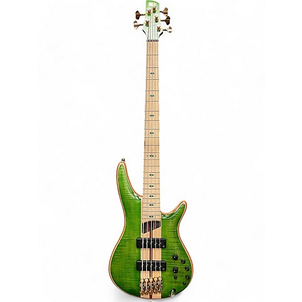 Used Ibanez Used Ibanez PREMIUM SR5FMDX SDGR Trans Green Electric Bass Guitar