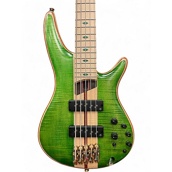 Used Ibanez Used Ibanez PREMIUM SR5FMDX SDGR Trans Green Electric Bass Guitar